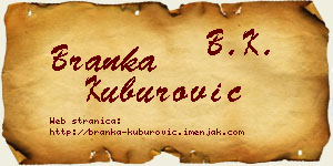 Branka Kuburović vizit kartica